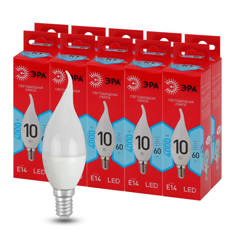 Лампа светодиодная LED BXS-10W-840-E14 R (диод, свеча на ветру, 10Вт, нейтр, E14) | Б0051849 | ЭРА — миниатюра 5