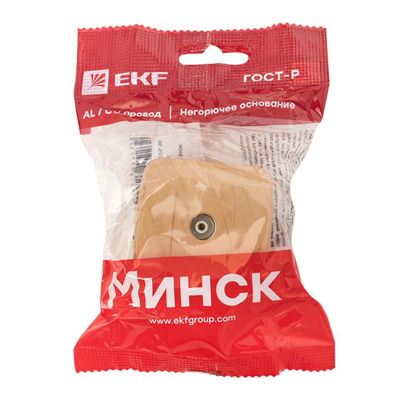 Розетка TV 1-местная ОП Минск 75Ом 5-862МГц светлое дерево EKF | EGA00-027-30 | EKF — миниатюра 5