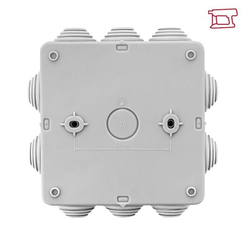Коробка распределительная КМР-030-014 с крышкой наружная (100х100х50), 10 мембранных вводов IP54 розничный стикер PROxima | plc-kmr-030-014-r | EKF — миниатюра 21