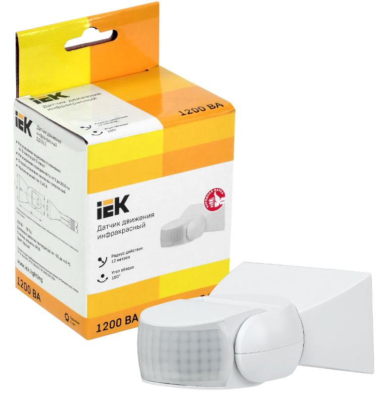 Датчик движения ДД 013 белый 1200Вт 180гр 12м IP65 | LDD10-013-1100-001 | IEK — миниатюра 2