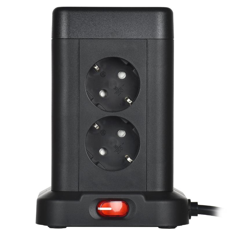 DOMINIC Удлинитель У08K 1,5м 3х1мм2 USB A+C 20Вт чер | DN-YP30-16-08-01-ZKU-K02 | IEK — миниатюра 2