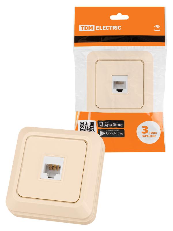Розетка компьютерная (RJ-45) открытой установки IP20, сл. кость "Ладога" | SQ1801-0117 | TDM — TDM ELECTRIC