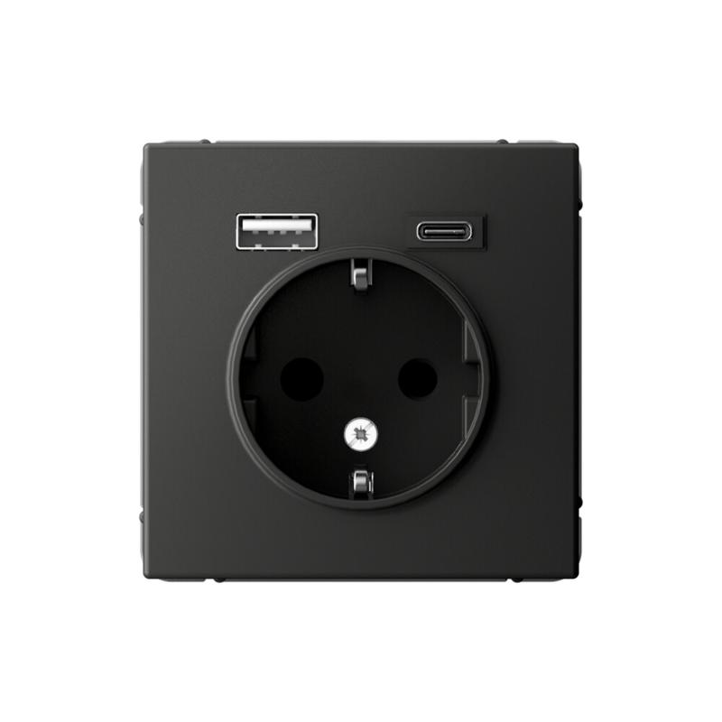 ArtGallery Базальт Розетка 16А с 2 USB A+C, 5В/2,4А/3,0А, 2х5В/1,5А, механизм | GAL001432 | SE — Systeme Electric
