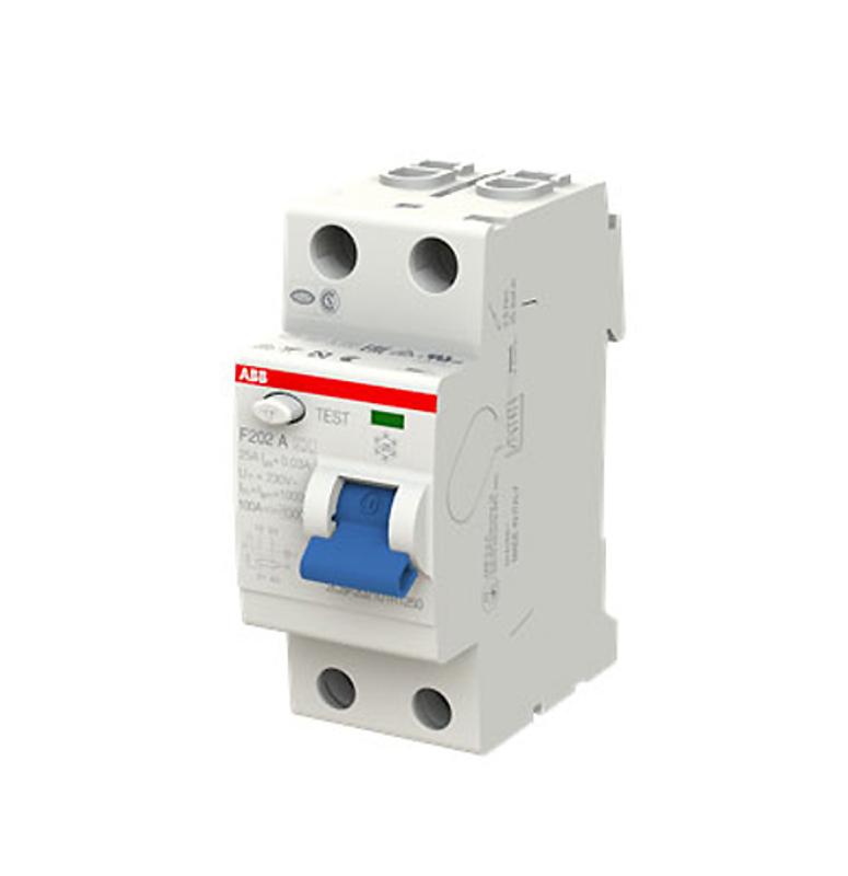Выключатель дифференциальный (УЗО) F202 2п 25А 30мА тип A | 2CSF202101R1250 | ABB — ABB