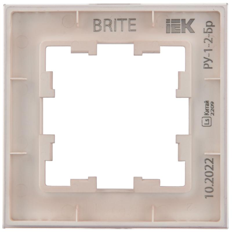 BRITE Рамка 1-ая РУ-1-2-Бр стекло розовый матовый | BR-M12-G-31-K14 | IEK — миниатюра 5