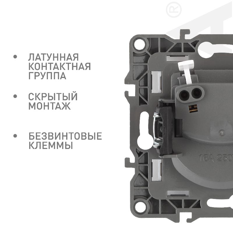 Розетка 12-2105-05 2P, 16АХ-250В, антрацит — миниатюра 4