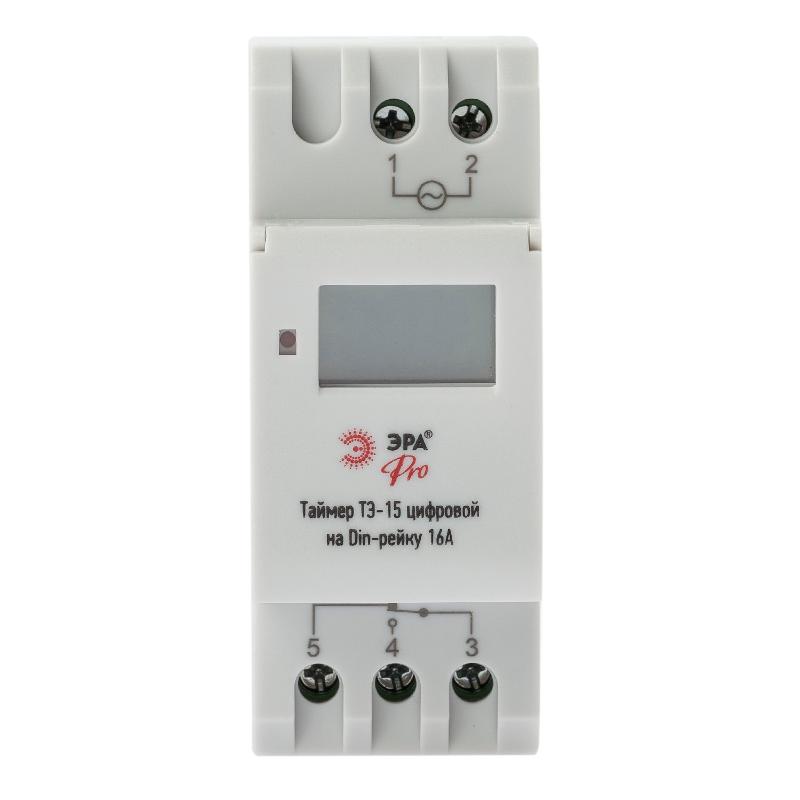 Таймер PRO NO-903-40 ТЭ-15 цифровой на Din-рейку 16А | Б0050656 | ЭРА — миниатюра 3