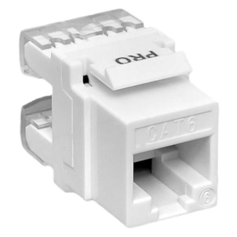 Модуль Keystone TERACOM PRO Cat.6 RJ-45 неэкранированный 110 IDC 180 градусов белый | TRP-KSTN-180D-6UTP-WH | EKF — EKF