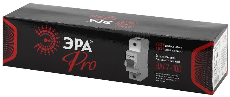 Выключатель автоматический трехполюсный Pro Pro NO-901-33 ВА47-100 3P 80А кривая C | Б0031794 | ЭРА — миниатюра 2
