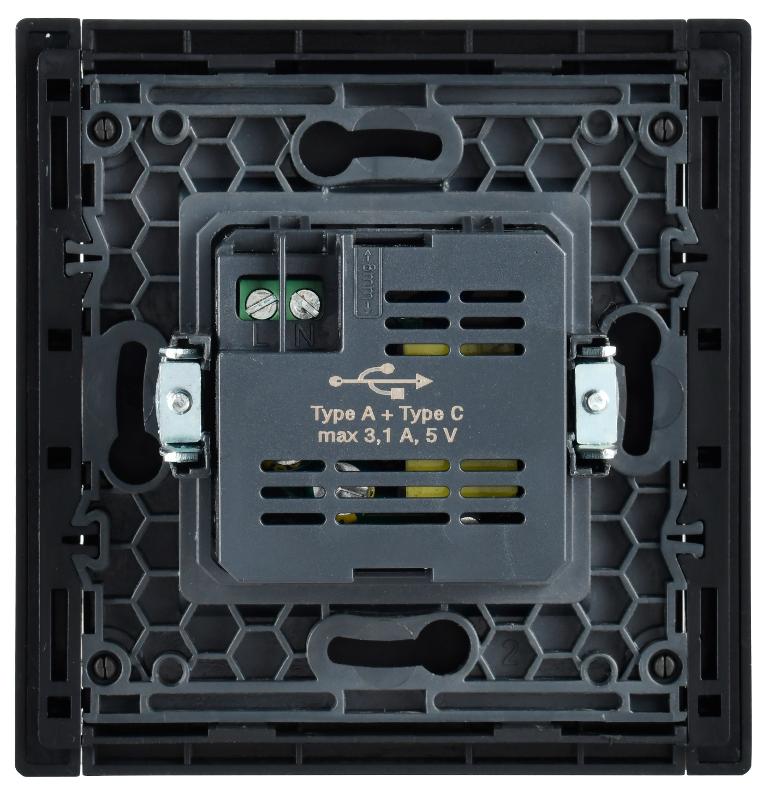 FORTE&PIANO Розетка USB A+C 3,1А FP550 сталь | FP-U22-D31-K46 | IEK — миниатюра 3