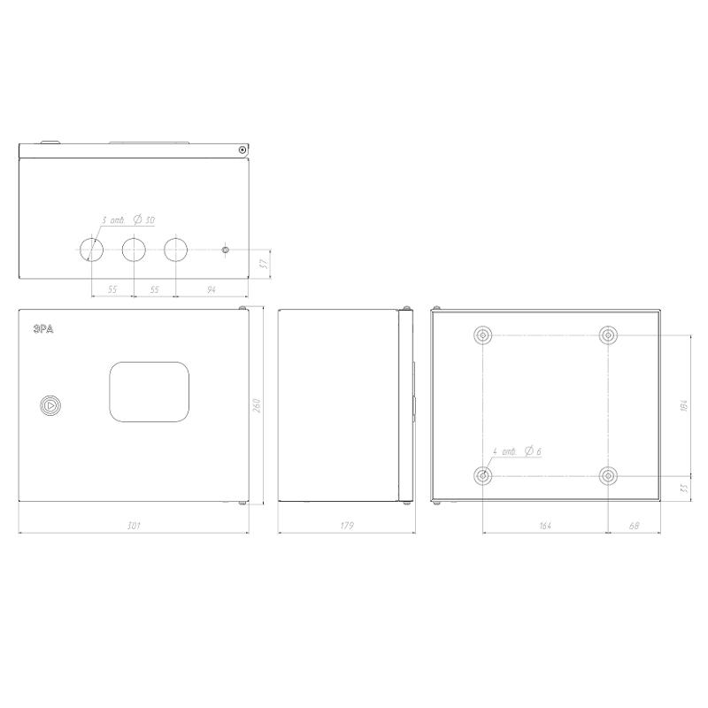  Щит с монтажной панелью металлический ЩМПг (окно)-02 IP54 (250х300х175) SIMPLE | Б0041661 | ЭРА — миниатюра 2