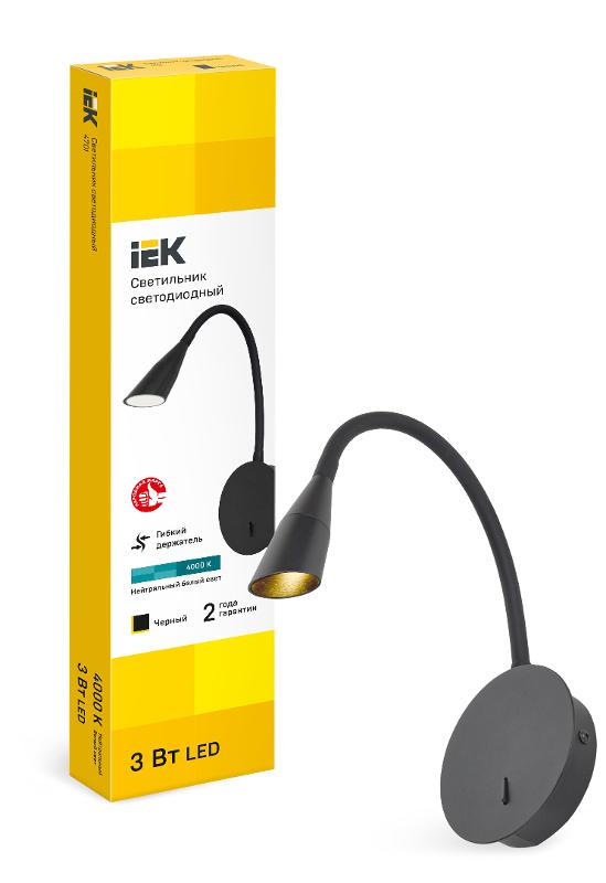 Светильник LED 4701 настенный 3Вт 3000К IP20 черный | LT-DBB0-4701-03-30-K02 | IEK — миниатюра 2