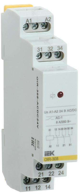 Промежут. реле.OIR 3 конт (8А). 24 В AC/DC | OIR-308-ACDC24V | IEK — IEK (ИЭК)