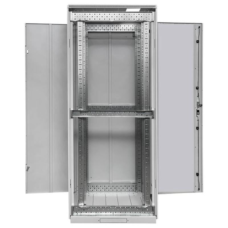 Шкаф напольный 19" TERACOM PRO 18U 600x600 мм двери стеклянная с замком-ручкой и металлическая серый |TRP-NTC-1866-41G| EKF — миниатюра 22