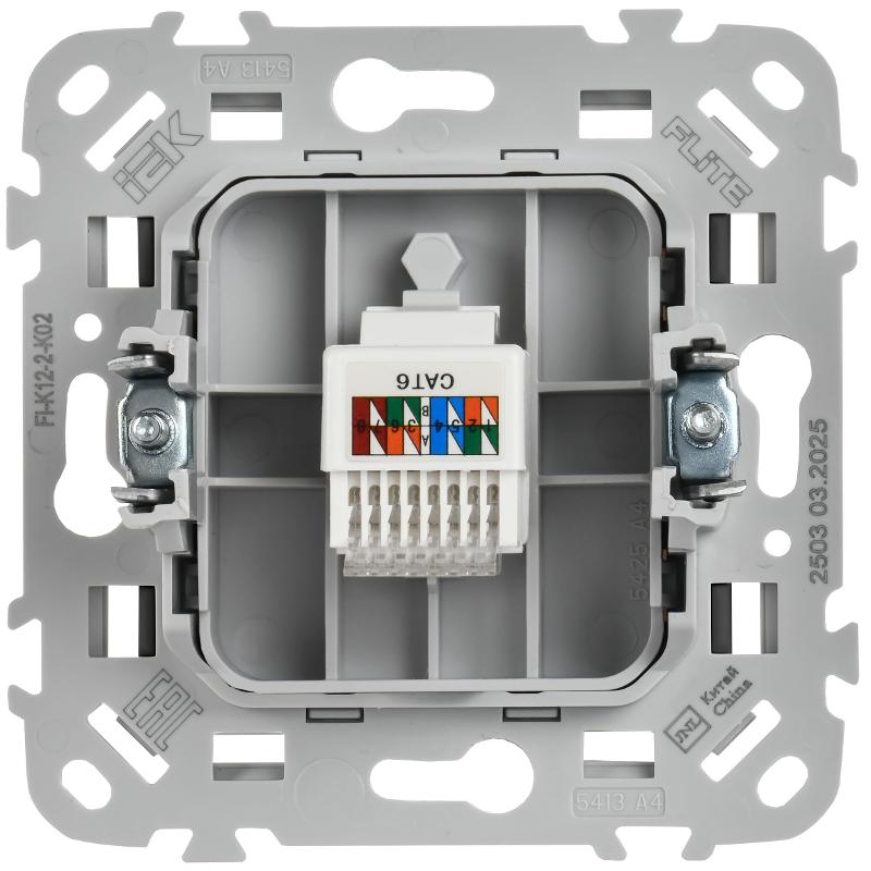 FLITE Розетка компьютерная RJ45 кат.6 UTP РК6-1-0-ФлЧ черный | FI-K12-2-K02 | IEK — миниатюра 3