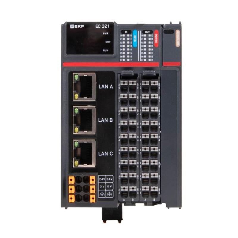 Контроллер программируемый логический (ПЛК) EC321 токоподающий D-CARD |PLC-EC321-S-DCD | EKF — миниатюра 2