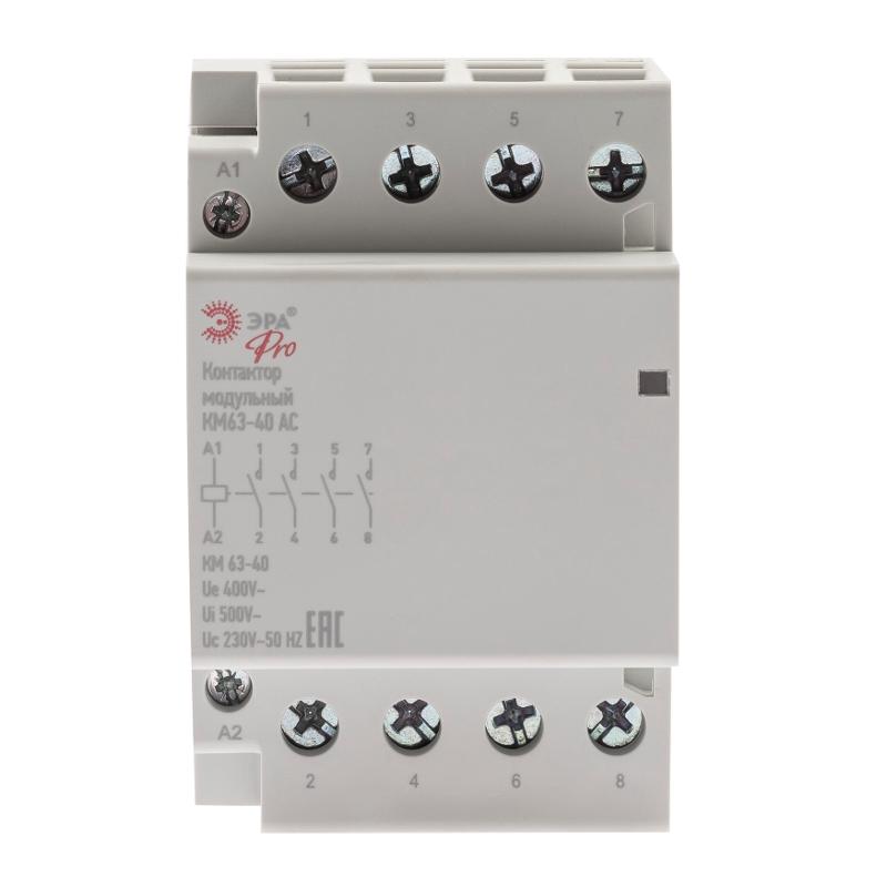 Контактор модульный NO-902-292 Pro-301 КМ63-40 AC (4/40/1200) | Б0049166 | ЭРА — миниатюра 2