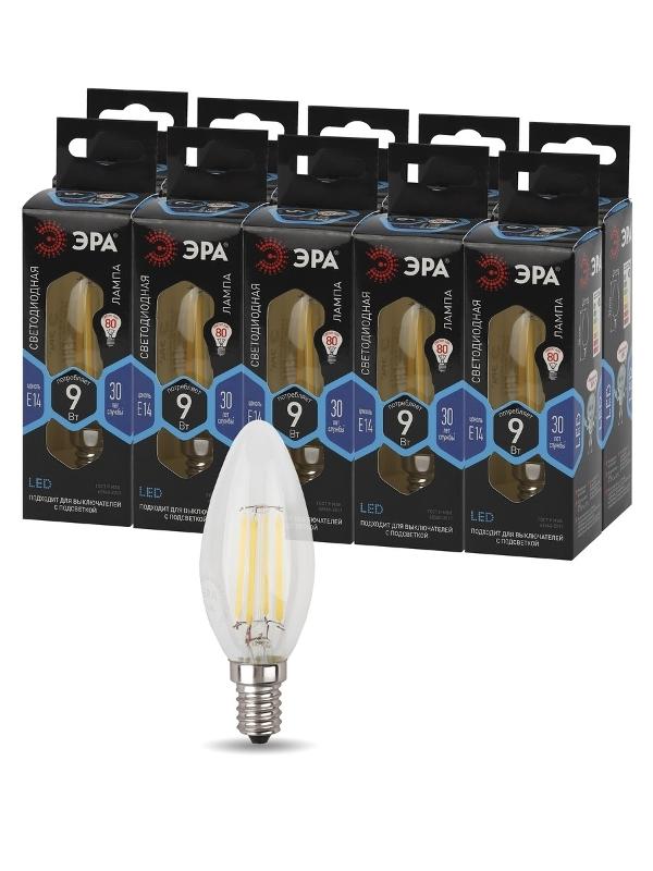 Лампа светодиодная F-LED F-LED B35-9w-840-E14 (филамент, свеча, 9Вт, нейтр, E14) | Б0046995 | ЭРА — миниатюра 5