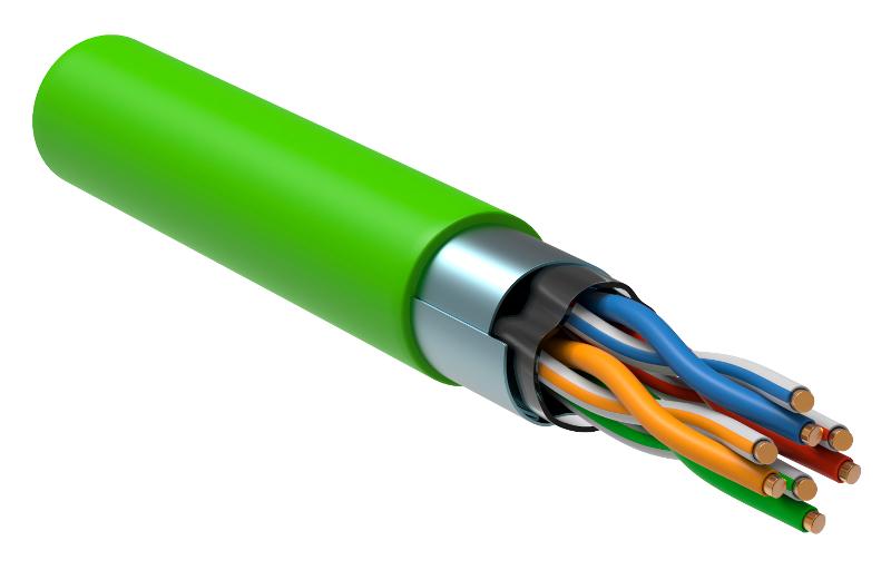 Кабель связи витая пара F/UTP, кат.5E 4x2х24AWG solid, нг(А)-LSLTx, 305м, зеленый | LC1-C5E04-322 | ITK — ITK