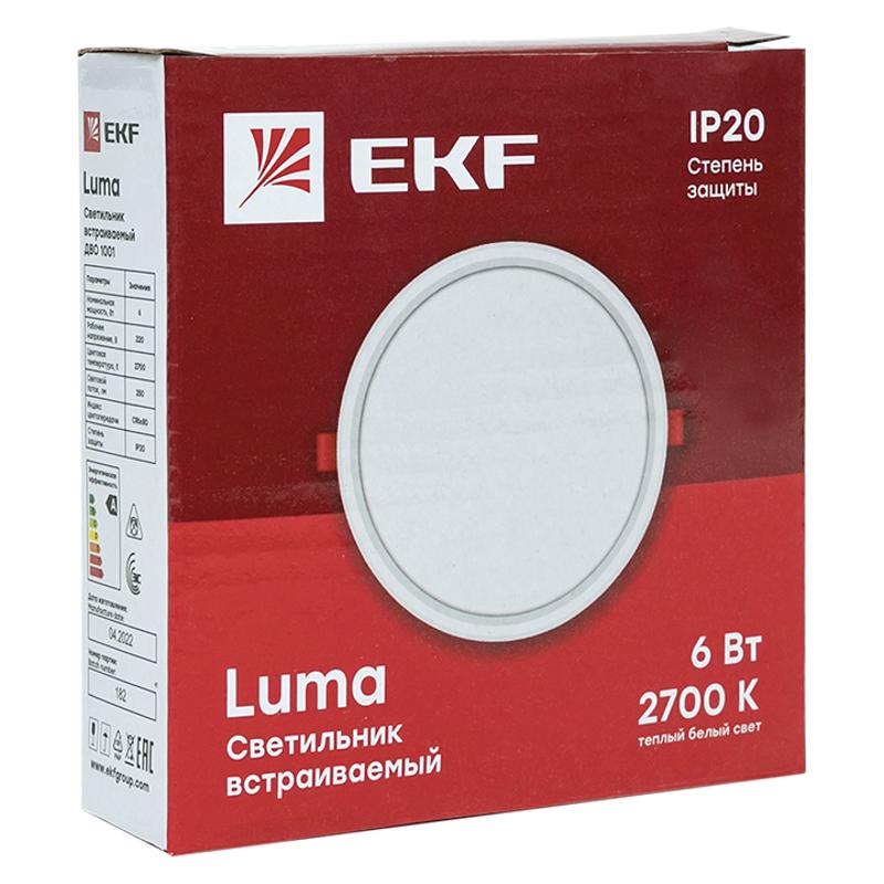 Светильник светодиодный встраиваемый ДВО 1001 6Вт 2700K IP20 Basic | DLL-1001-6-2700 | EKF — миниатюра 2