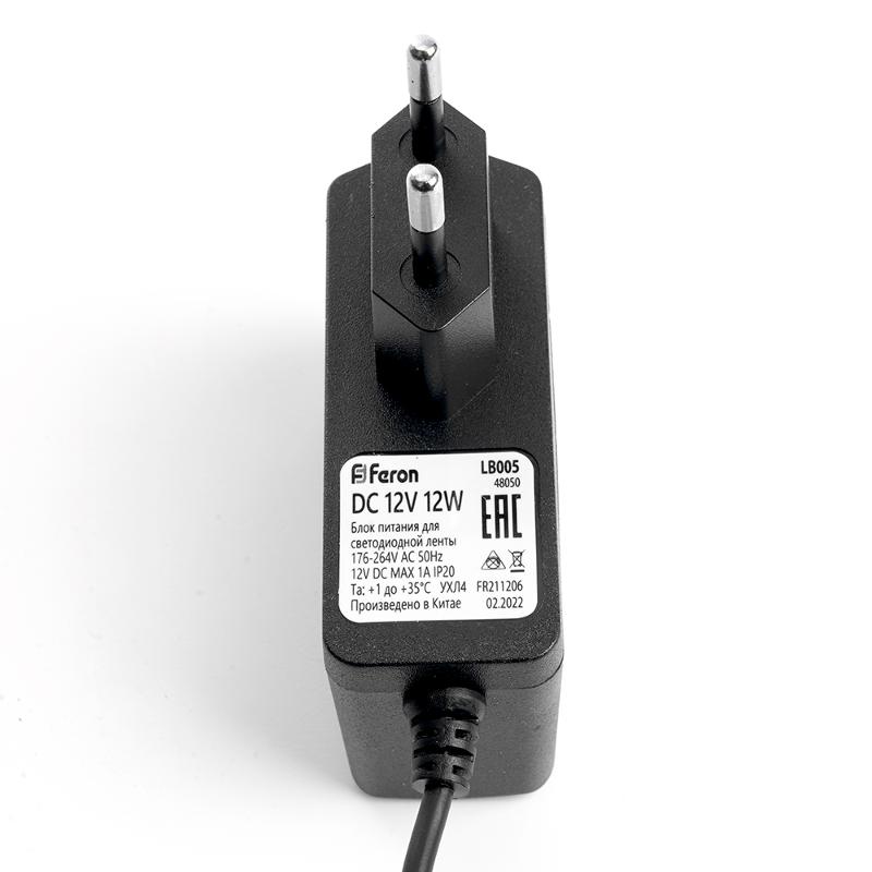 Трансформатор электронный для светодиодной ленты 12W 12V (драйвер), LB005 FERON | 48050 | FERON — миниатюра 5