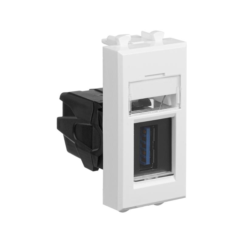 USB 3.0  розетка "Белое облако" Avanti модульная, тип А-А, 1 мод | 4400301 | DKC — миниатюра 2