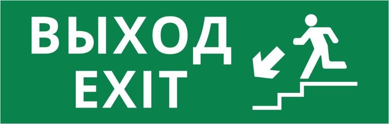 Пиктограмма ДСО-101-IP65-Н "Выход - лестница вниз" | 62345DEK | DEKraft — фото 1 | Sento