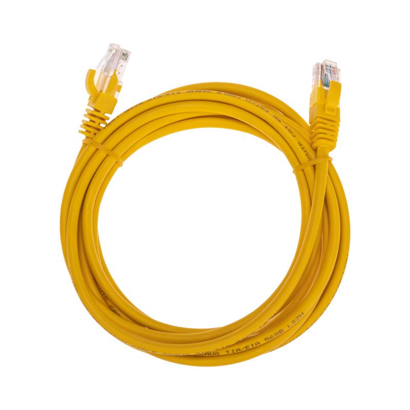 Патч-корд U/UTP, CAT 5e, RJ45-RJ45, 26AWG, LSZH, желтый, 3м REXANT | 02-0105-3 | REXANT — фото 1 | Sento