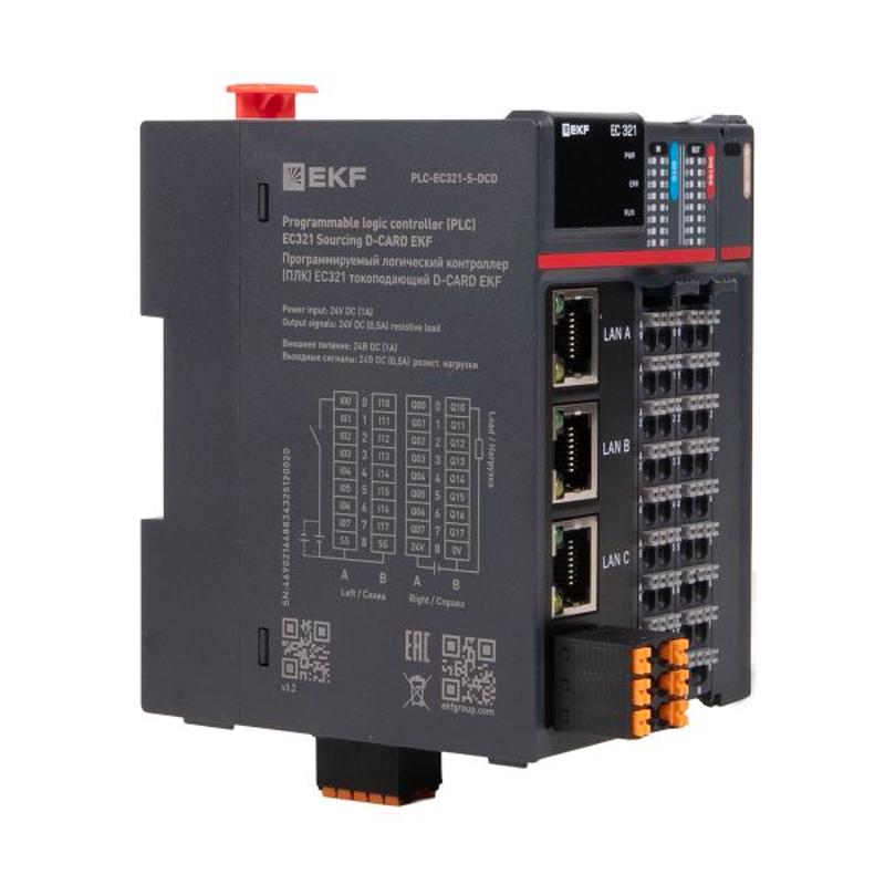 Контроллер программируемый логический (ПЛК) EC321 токоподающий D-CARD |PLC-EC321-S-DCD | EKF — миниатюра 5