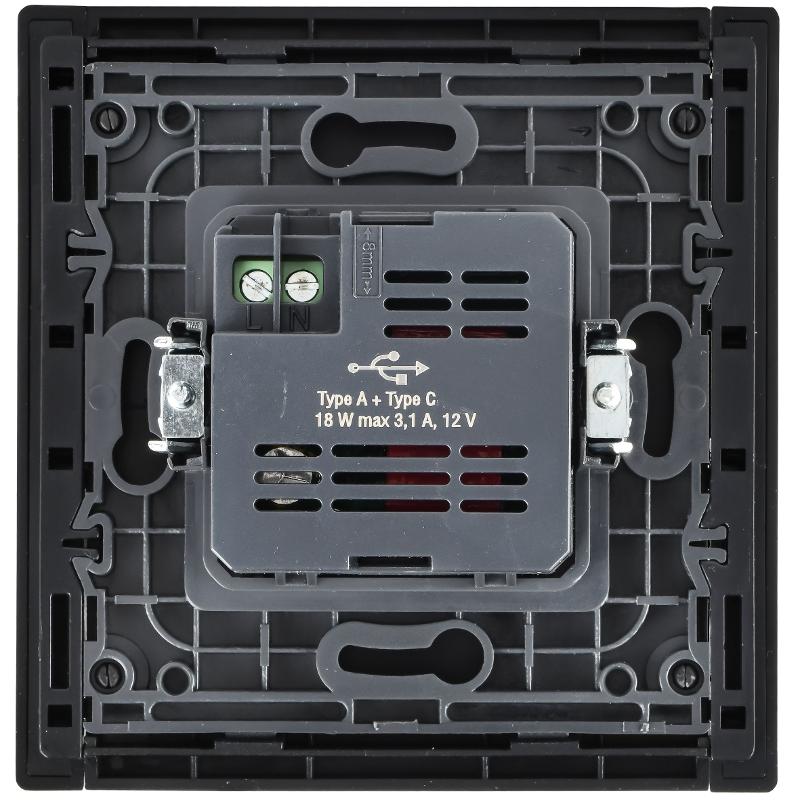 FORTE&PIANO Розетка USB A+C 18Вт FP651M металл шампань  | FP-U22-018-M-K37 | IEK — миниатюра 3