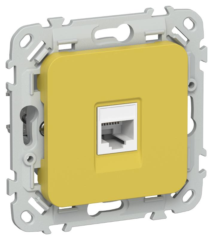 FLITE Розетка компьютерная RJ45 кат.6 UTP РК6-1-0-ФлЖК желтый карри | FI-K12-2-K44 | IEK — фото 1 | Sento
