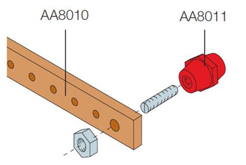 Шина медная 20x5мм ШхВ L=1000мм (1упак=4шт) | AA8010 | ABB — ABB