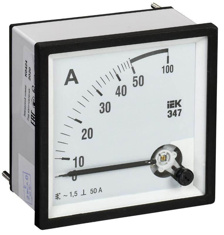 Амперметр Э47 50А кл. точн. 1,5 72х72мм | IPA10-6-0050-E | IEK — IEK (ИЭК)