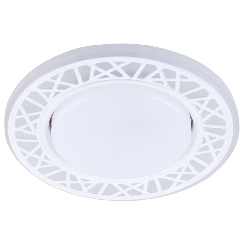 Светильник встраиваемый с белой LED подсветкой CD9912 потолочный GX53 без лампы, белый | 32939 | Feron — Feron