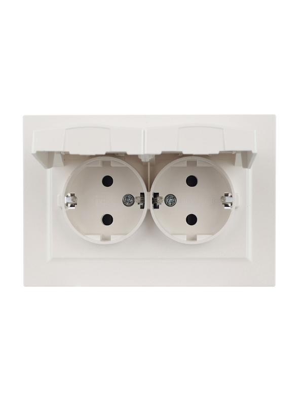 BRITE Розетка 2-ая с крышкой 16А в сб IP44 РСбш12-3-44-БрЖ жемчуг | BR-R26-16-44-K36-F | IEK — миниатюра 14