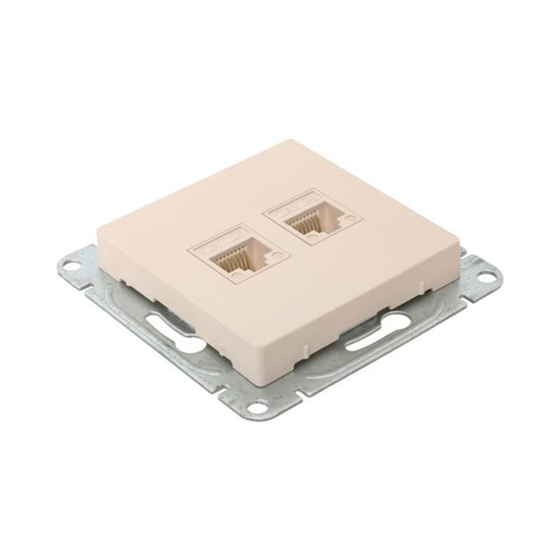 Механизм розетки RJ45 (cat5), кремовый Эпика  |UP1-SOI-RJ45-5| EKF — миниатюра 8
