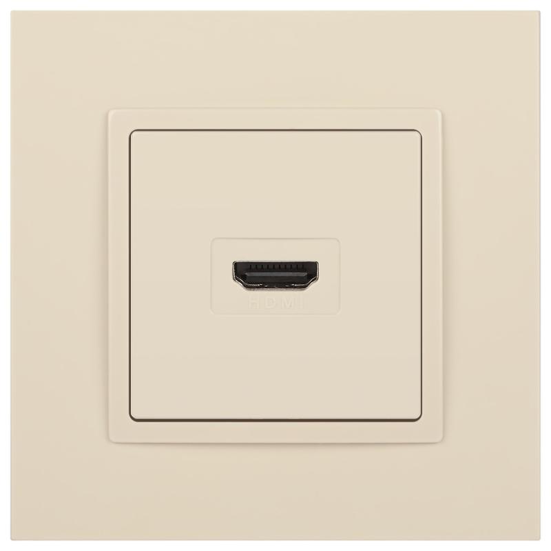 14-3114-02 Розетка HDMI, IP20, Эра Elegance, сл.кость | Б0034333 | ЭРА — миниатюра 3