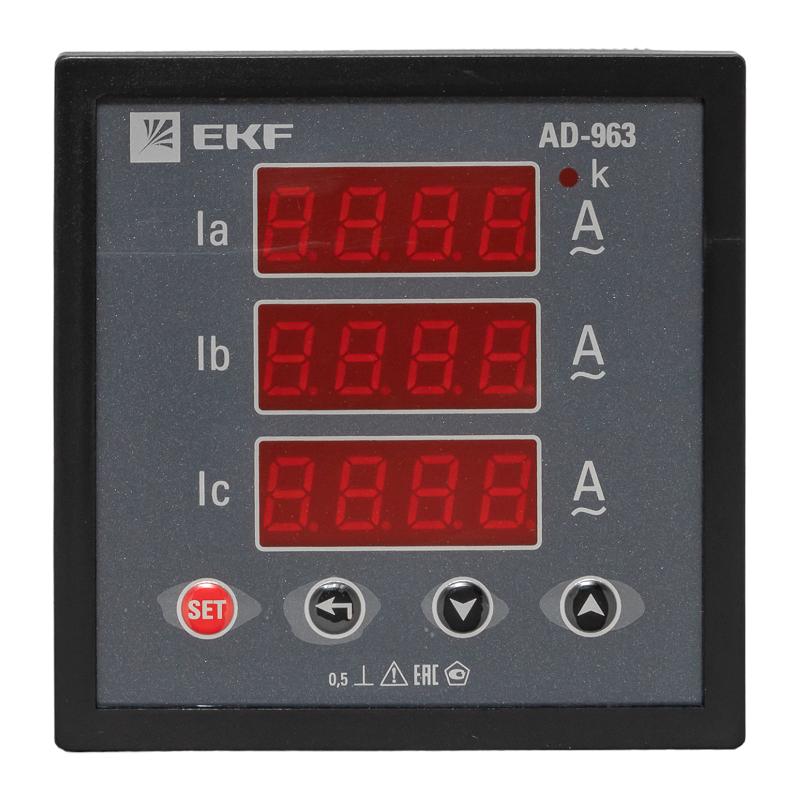 Амперметр AM-D963 цифровой на панель 96х96 трехфазный EKF PROxima | ad-963 | EKF — миниатюра 3