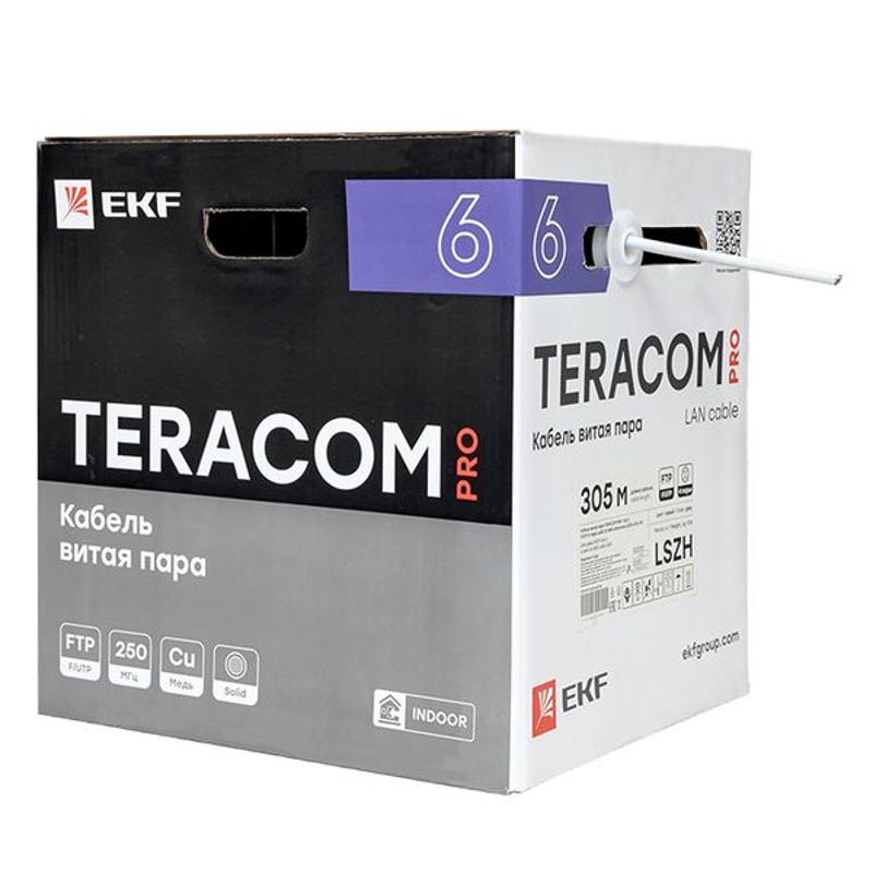 Кабель витая пара TERACOM PRO Cat.6 F/UTP 4 пары solid 23AWG нг(А)-HF серый упак. 305м | TRP-6FTP-04LSH-GY-IN3 | EKF — миниатюра 13