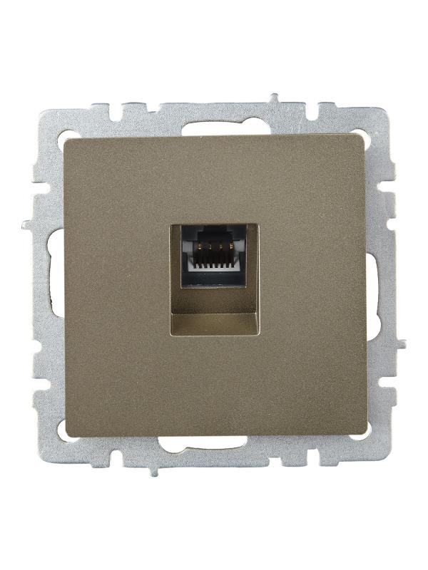 BRITE Розетка компьютерная RJ45 кат.6 РК11-БрШ шампань | BR-K10-2-K37 | IEK — миниатюра 2