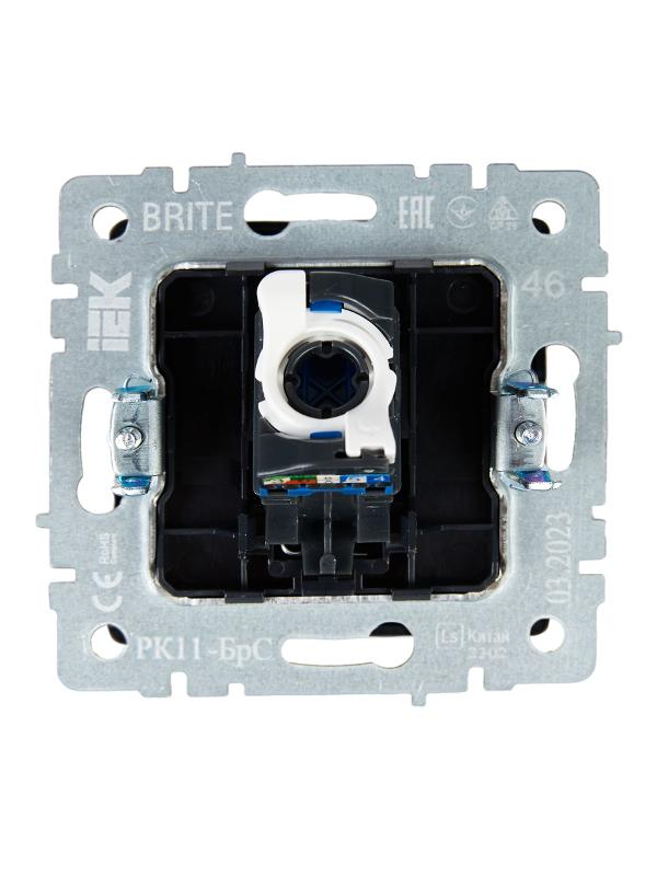 BRITE Розетка компьютерная RJ45 кат.6 РК11-БрС сталь | BR-K10-2-K46 | IEK — миниатюра 4