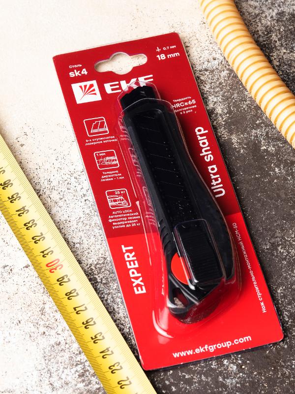 Нож строительно-монтажный 18 мм НСМ-50 (18мм)(SK4) Heavy Duty (до 25 кг) EKF Expert | ncm-50-exp | EKF — миниатюра 12