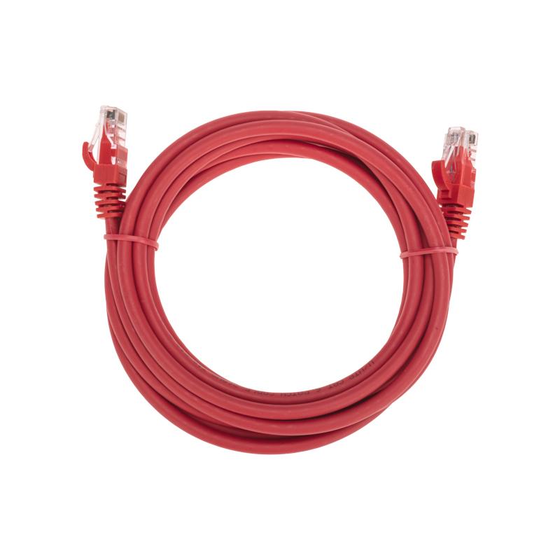 Патч-корд U/UTP CAT 6, RJ45-RJ45, 26AWG, LSZH, красный, 3м REXANT | 02-0293-3 | REXANT — фото 1 | Sento