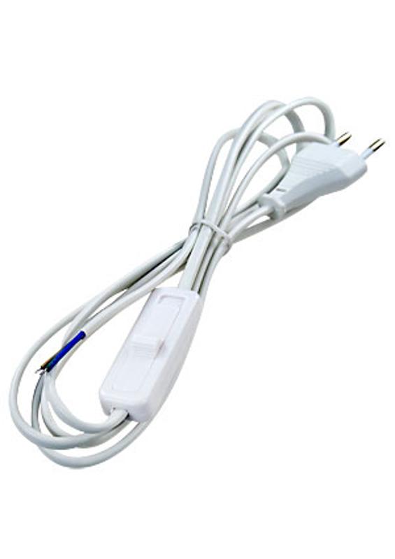Сетевой шнур KF-HK-1 230V 1.9м (с выключателем) белый | 23048 | FERON — Feron