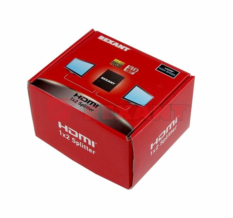 Делитель гнездо HDMI на 2 гнезда HDMI, металл | 17-6901 | REXANT — миниатюра 2