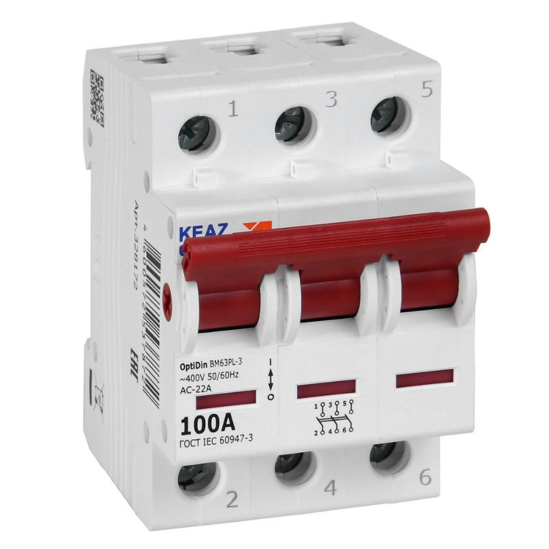 Выключатель нагрузки модульный OptiDin BM63PL-3100-УХЛ3 (BM63PL) | 328172 | КЭАЗ — КЭАЗ (Курский электроаппаратный завод)