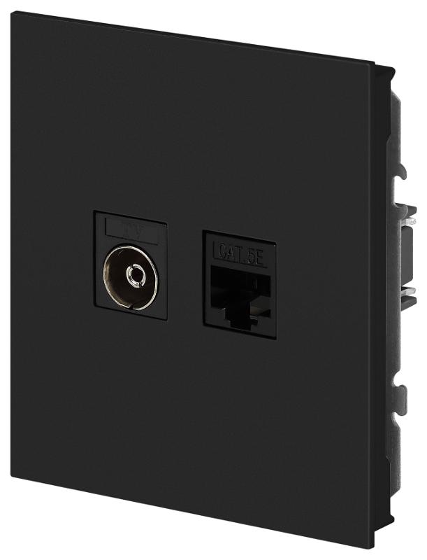 Розетка Arktik 16-3110-05 комбинированная RJ45+TV антрацит | Б0070498 | ЭРА — миниатюра 3