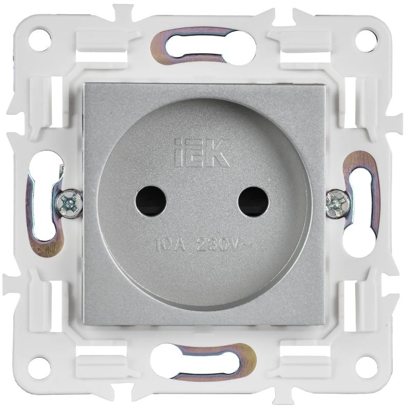 SKANDY Розетка без з/к с з/ш 10А SK-R01S серебряный | SK-R13-10-K23 | IEK — миниатюра 2
