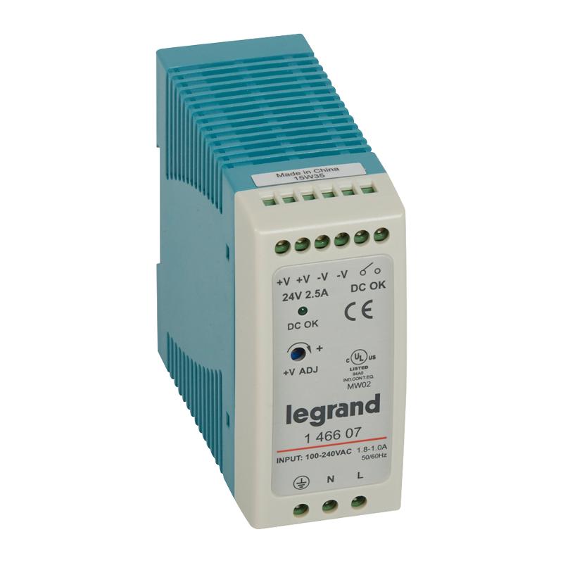 1-фазный Импульсный источник питания 24В 60Вт 2,5A | 146607 | Legrand — Legrand