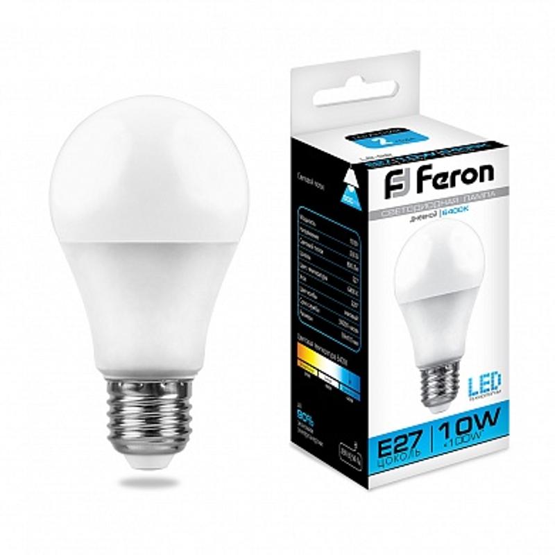 Лампа светодиодная LB-92 (10W) 230V E27 6400K A60 | 25459 | FERON — Feron